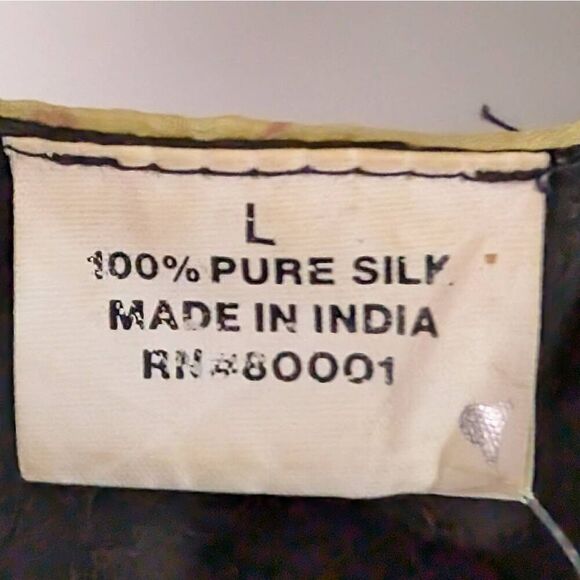 VTG L 80s 90s Silk Patchwork Vest Boho Hippy Festival Blossom Art Renfair Pirate - Picture 9 of 9